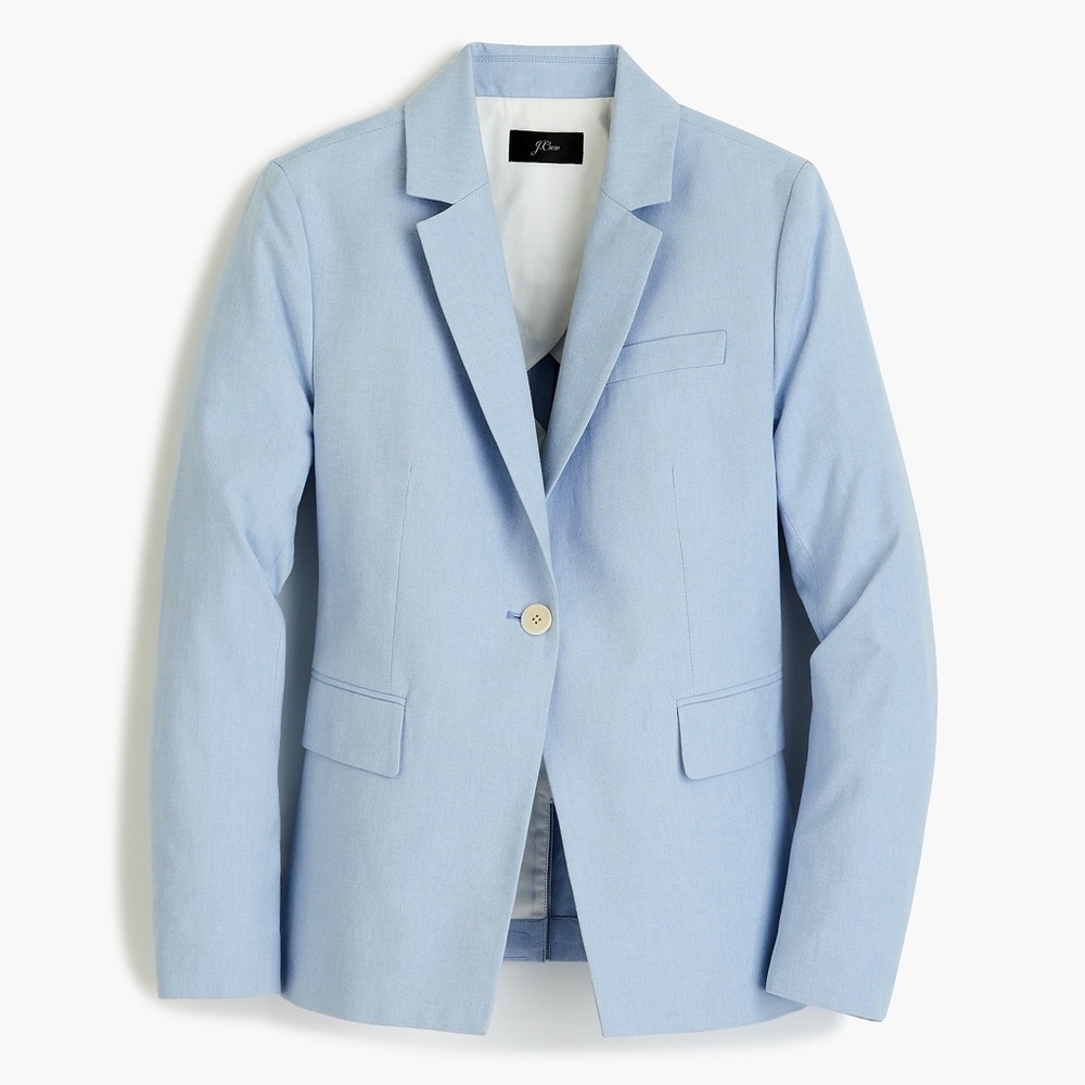 Slim single-button blazer in Italian cotton